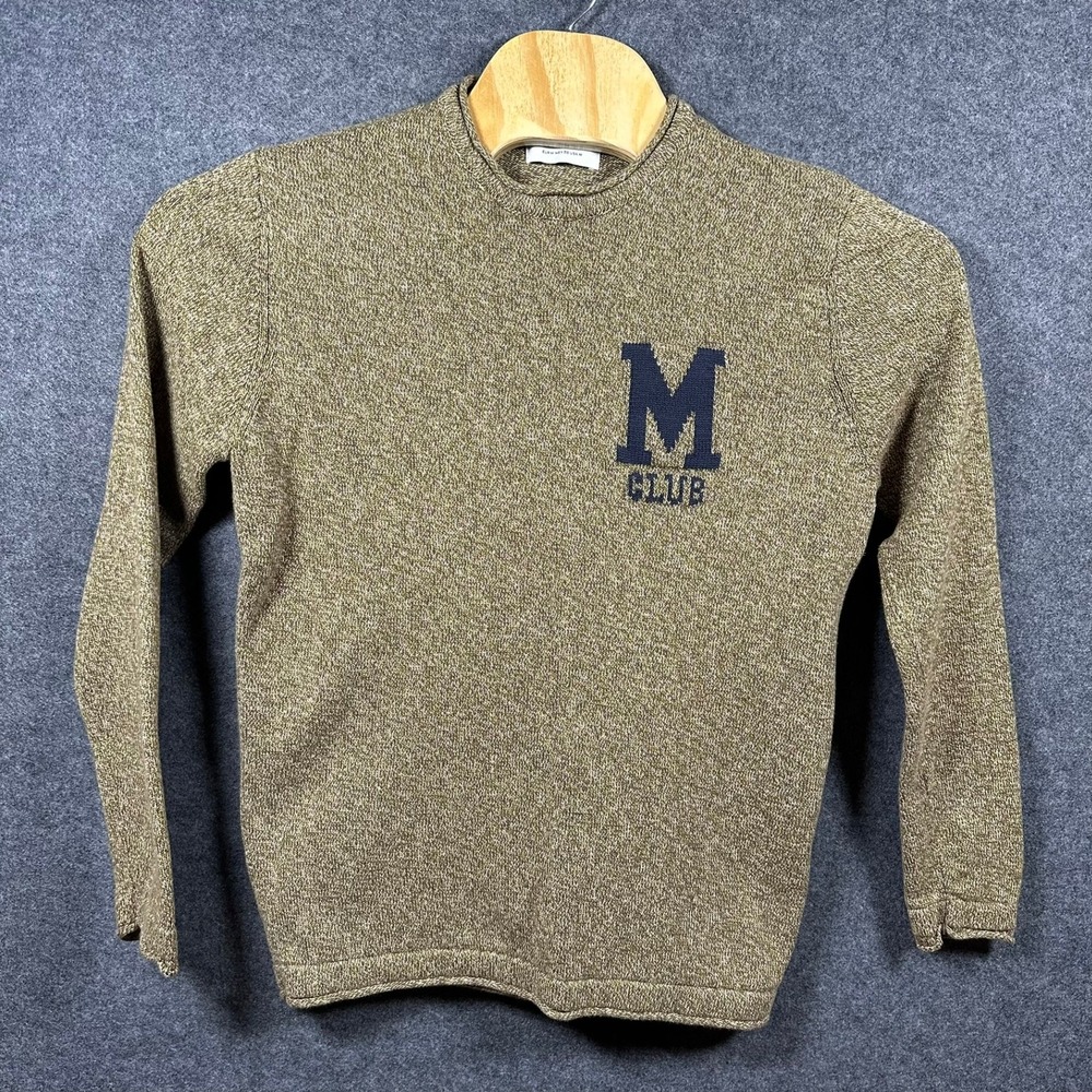 Springfield Mens M Club Crew Neck Knit Sweater Tan Marl‎ Size M